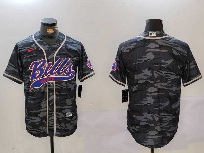 Men%27s Buffalo Bills blank Camo Team Cool Base Stitched Baseball Jersey